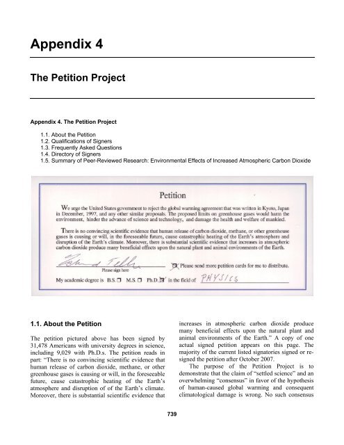 Appendix 4. The Petition Project - Climate Change Reconsidered